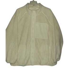Goodfellow & Co Fleece Jacket Mens 4XL Cream Full Zip-Up Sweatshirt ultra soft